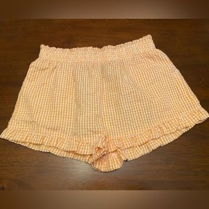 SHEIN Orange and white checkered shorts